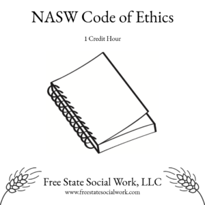 Image of a notebook as product image for continuing education course covering the NASW Code of Ethics