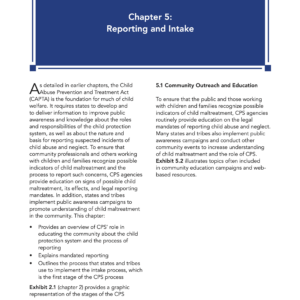 Image of the first page of the reading for the continuing education course Child Protective Services: A Guide for Caseworkers Part 2