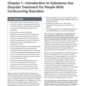 Image of the first page of reading for the continuing education course Introduction to Substance Use Disorder Treatment for People with Co-Occurring Disorders