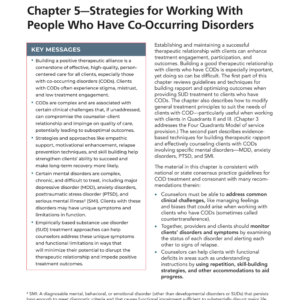 Image of the first page of the reading for the continuing education course Strategies for Working with People Who Have Co-Occurring Disorders- Substance Use Disorder Treatment for People with Co-Occurring Disorders