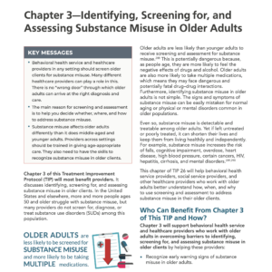 Image of first page of reading for the continuing education course Identifying, Screening for, and Assessing Substance Misuse in Older Adults