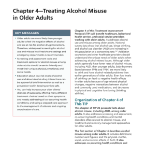 Image of the first page of the reading for the continuing education course Treating Alcohol Misuse in Older Adults