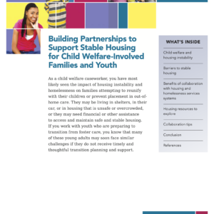 Image of first page of reading for continuing education course Building Partnerships to Support Stable Housing for Child Welfare-Involved Families and Youth