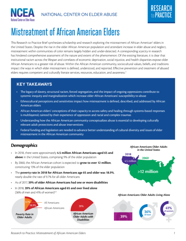 Image of the first page of the reading for the continuing education course Understanding Culture and the Mistreatment of Elders