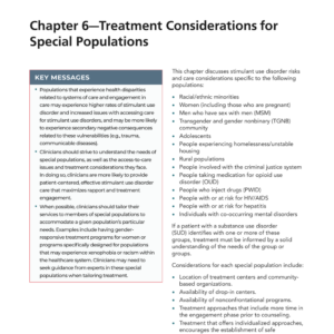 Image of the first page of the reading for the continuing education course Treatment for Stimulant Use Disorders: Considerations for Special Populations