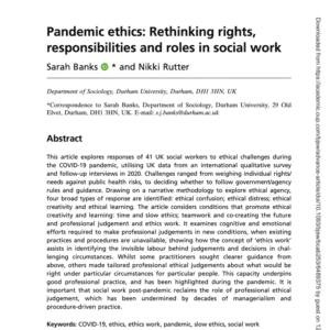 Image of top part of reading for Pandemic Ethics course