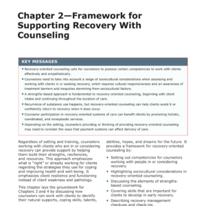 Image of the first page of the reading for the continuing education course Framework for Supporting Recovery With Counseling