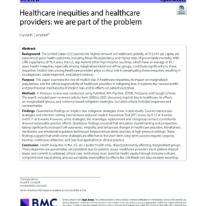 Image of the first page of the reading for the continuing education course Healthcare inequities and healthcare providers: we are part of the problem