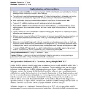 Image of the first page of the reading for the continuing education course Substance Use Disorders and HIV