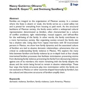 First page of the reading for the continuing education course Familism and Family Violence in Mexico (1 credit hour)